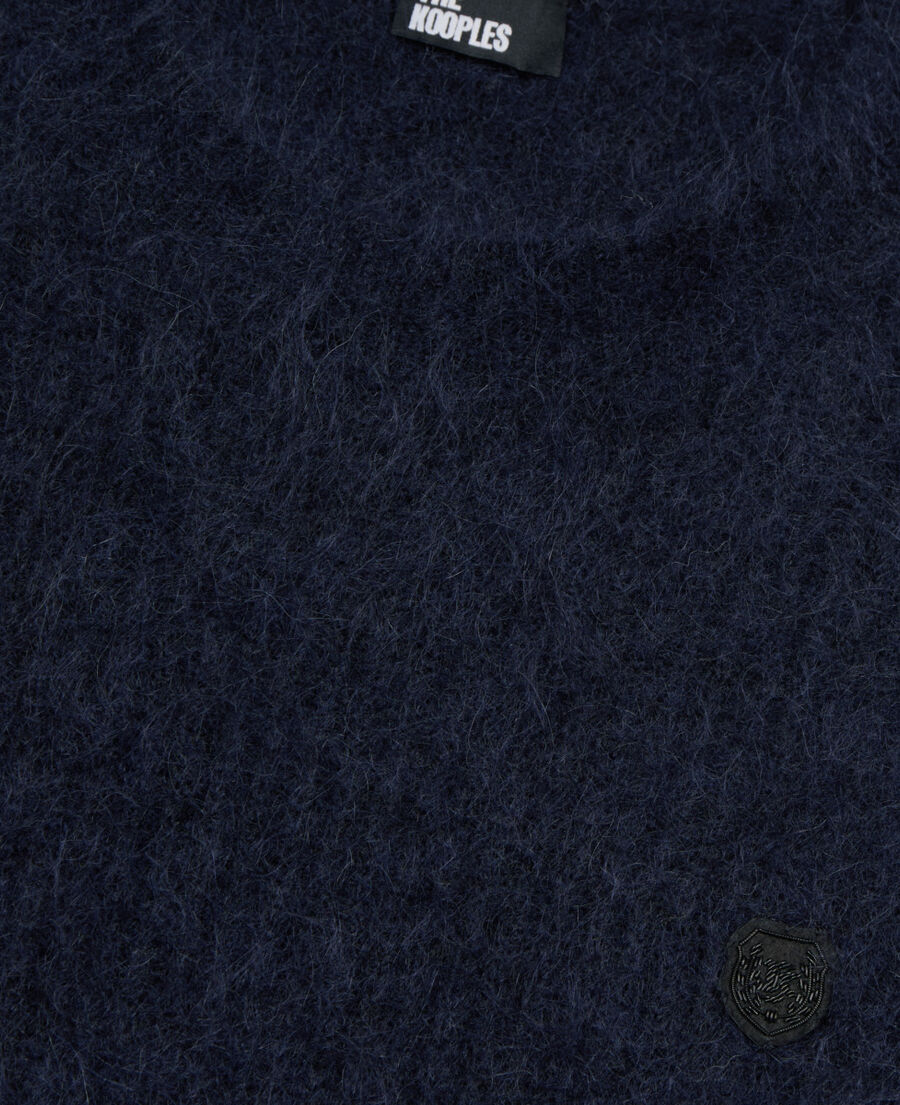 The Kooples HERREN NAVY marineblauer pullover aus mohair und wolle