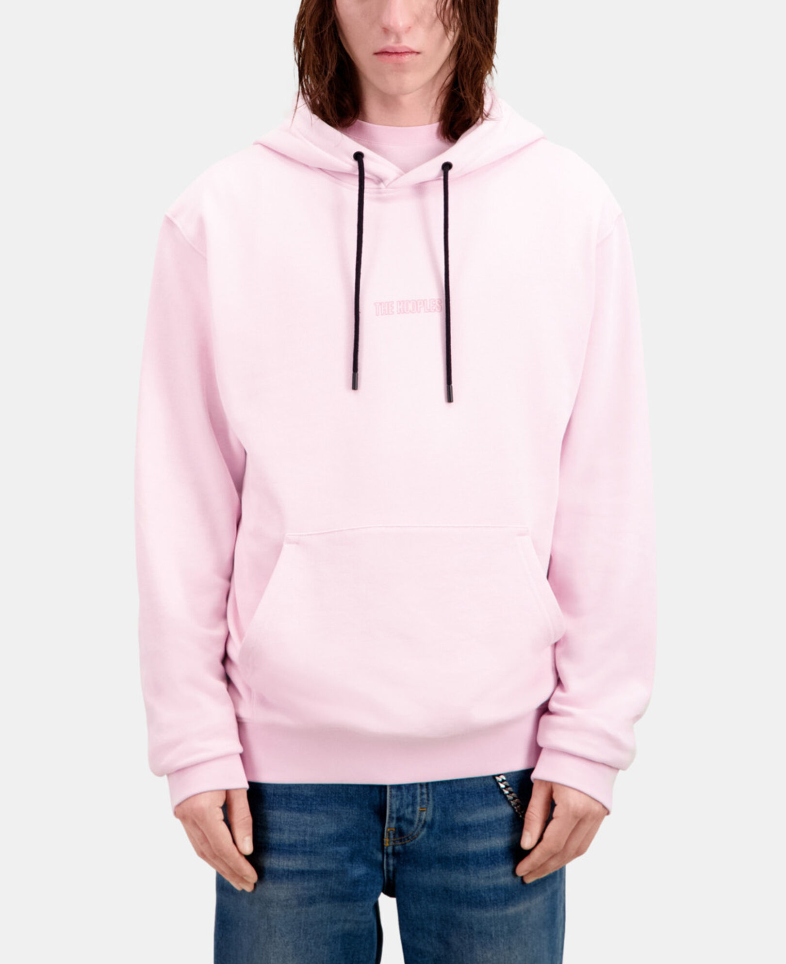 The Kooples MEN PALE PINK men's pink hoodie with logo