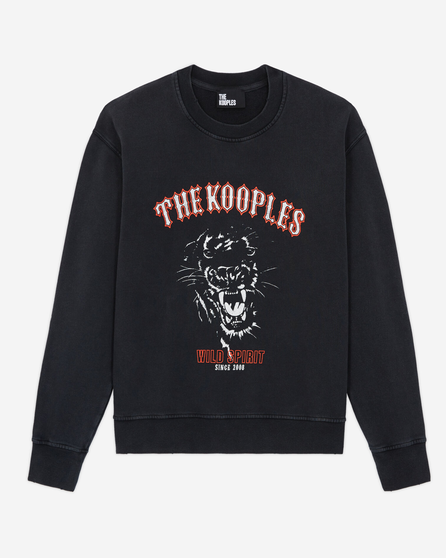 Black screen print sweatshirt, BLACK WASHED, hi-res image number null