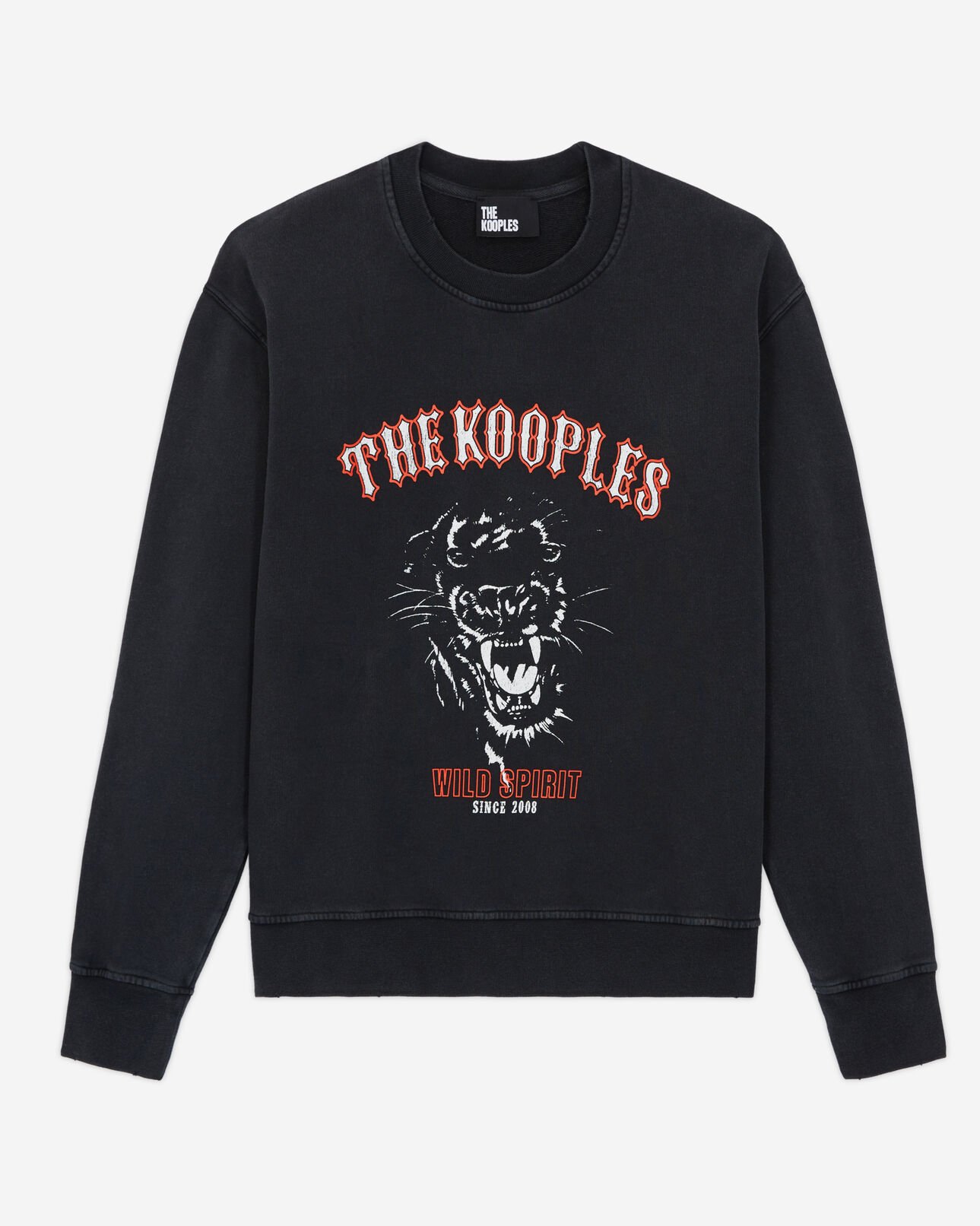 The Kooples WOMEN BLACK WASHED black screen print sweatshirt