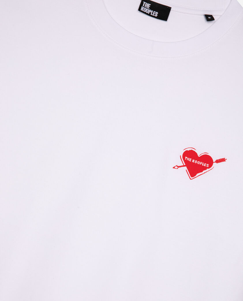 The Kooples HOMBRE WHITE camiseta con flocado de corazones blancos