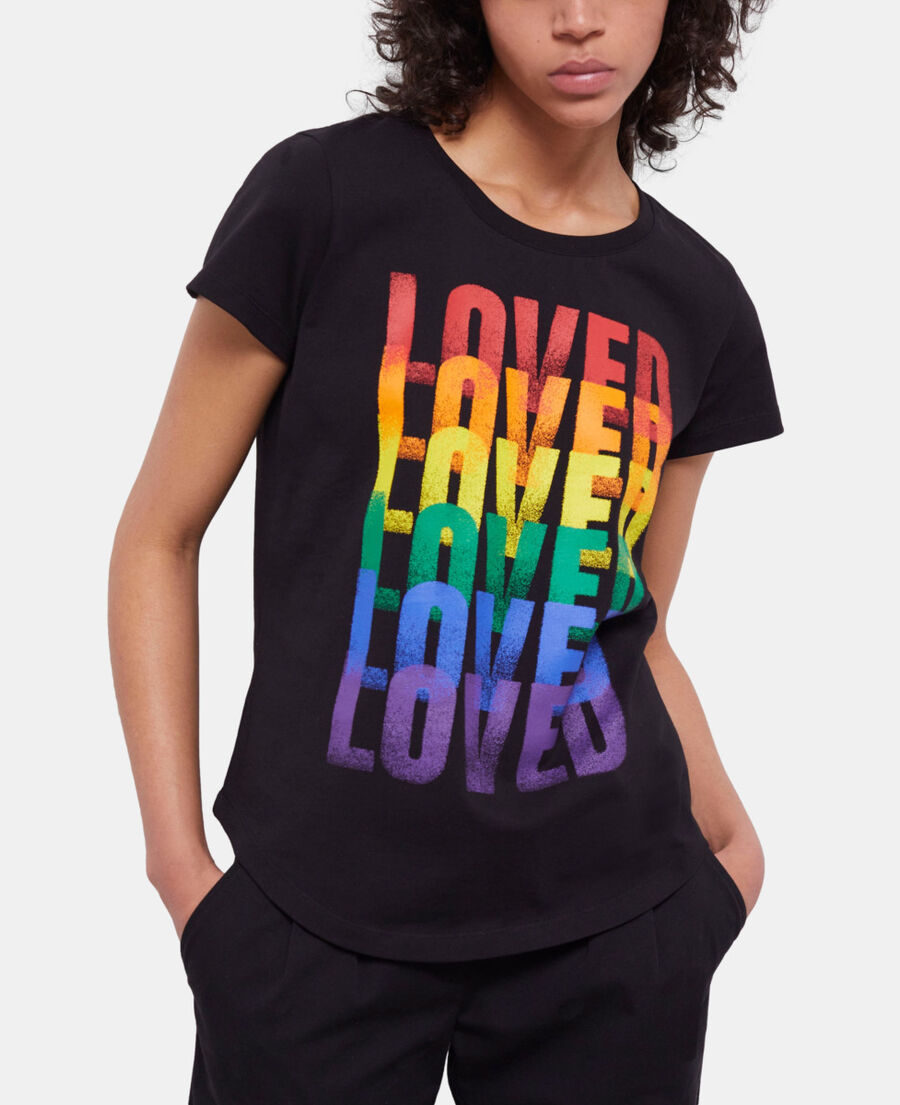 The Kooples DAMEN BLACK schwarzes t-shirt damen pride