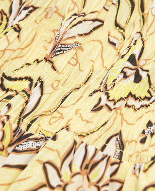 The Kooples DAMEN YELLOW kurzes gelbes blumenkleid mit puff&auml;rmeln