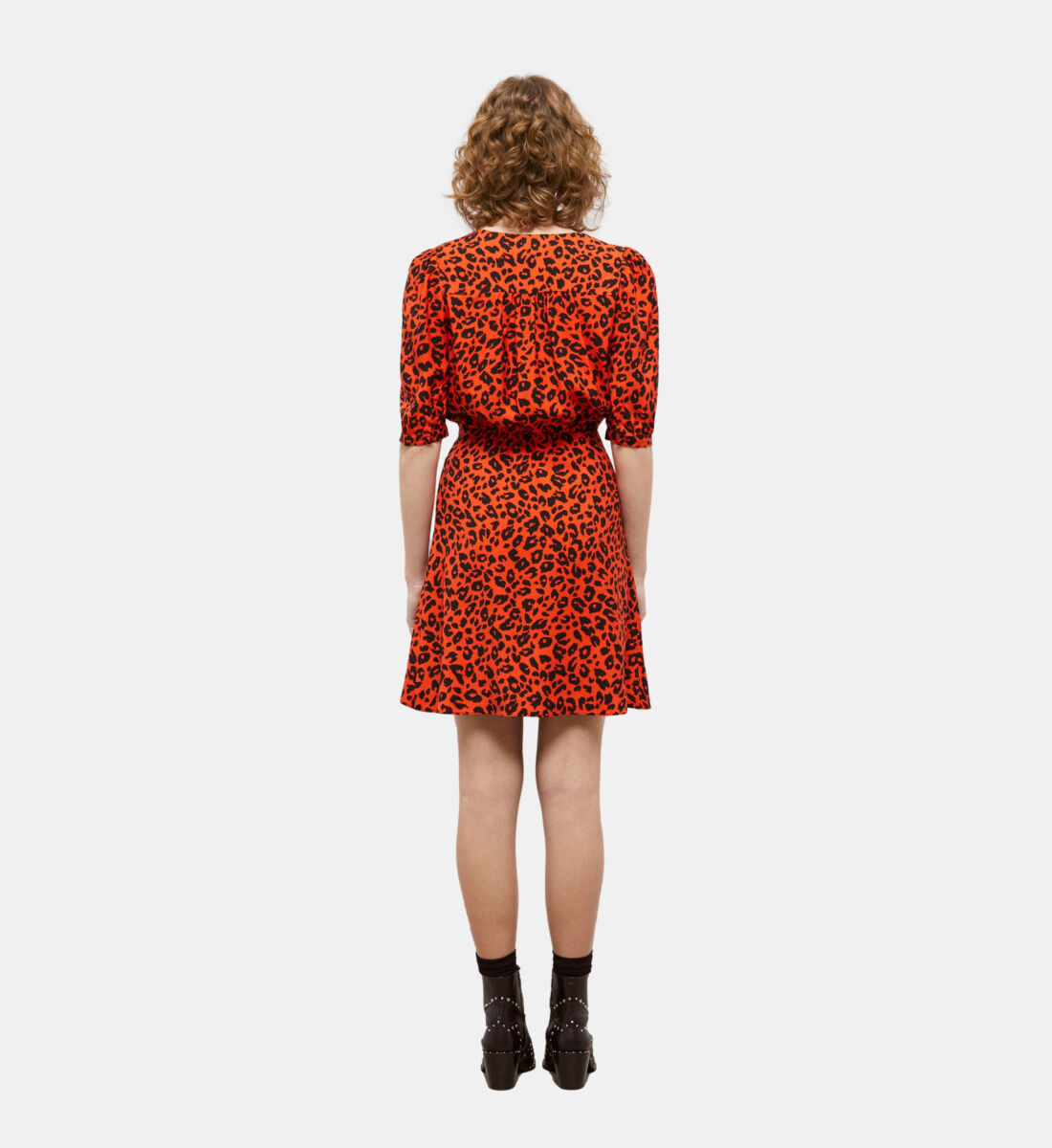 Zara red leopard dress top