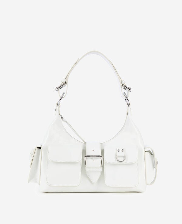 The Kooples WOMEN WHITE white vintage treatment leather amelia bag