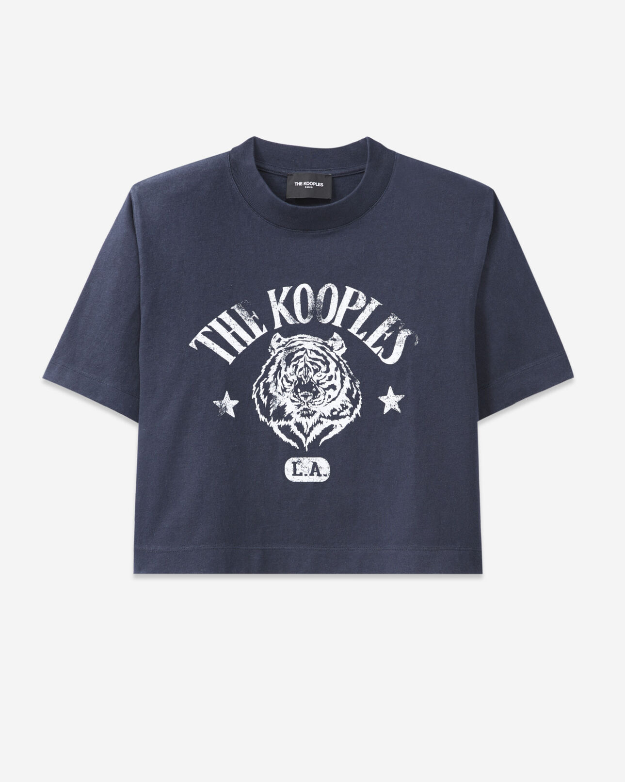 The Kooples WOMEN NAVY cropped t-shirt