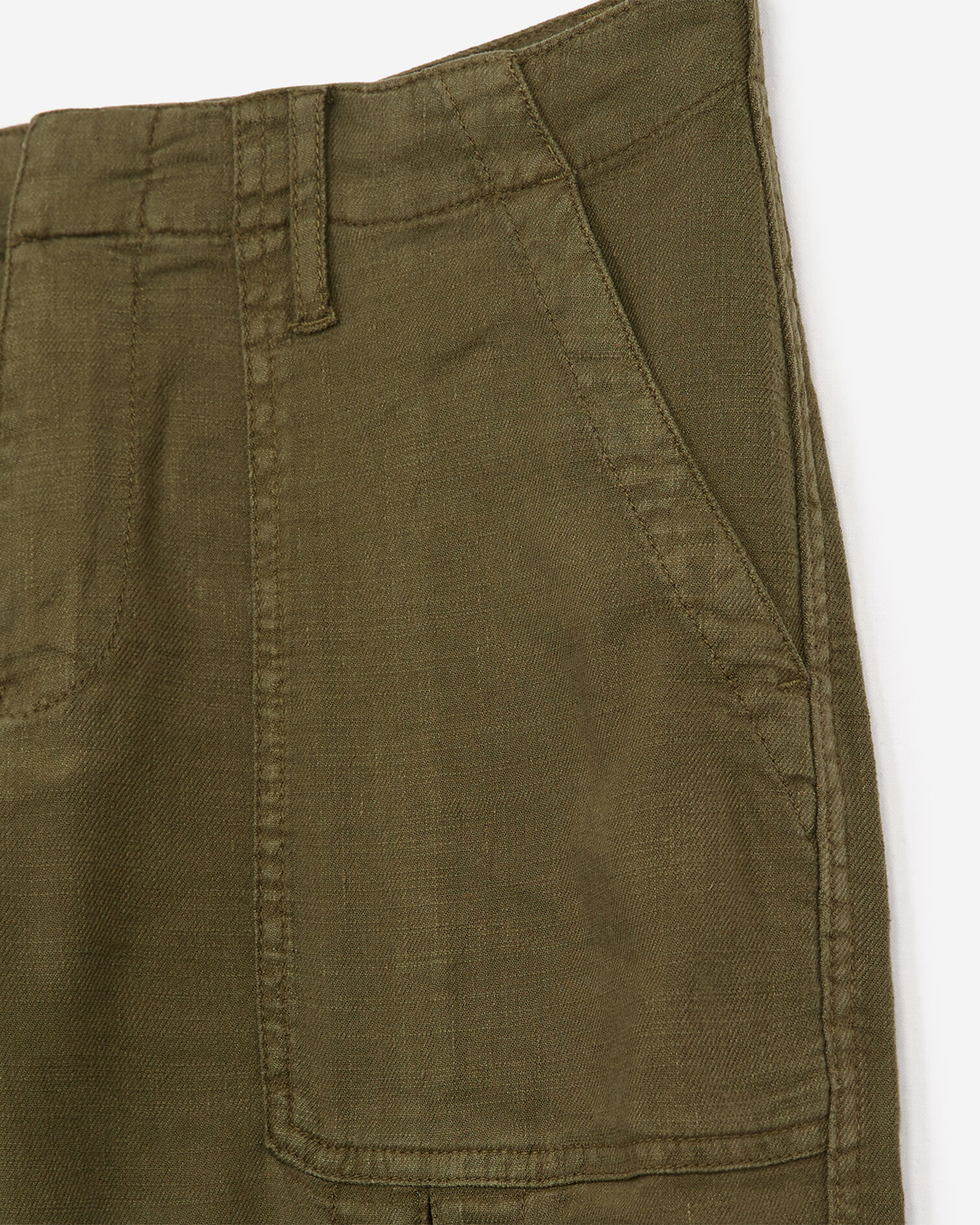 Jeans im Military-Look mit Taschen und khakifarbener Schnürung, KAKI, hi-res image number null