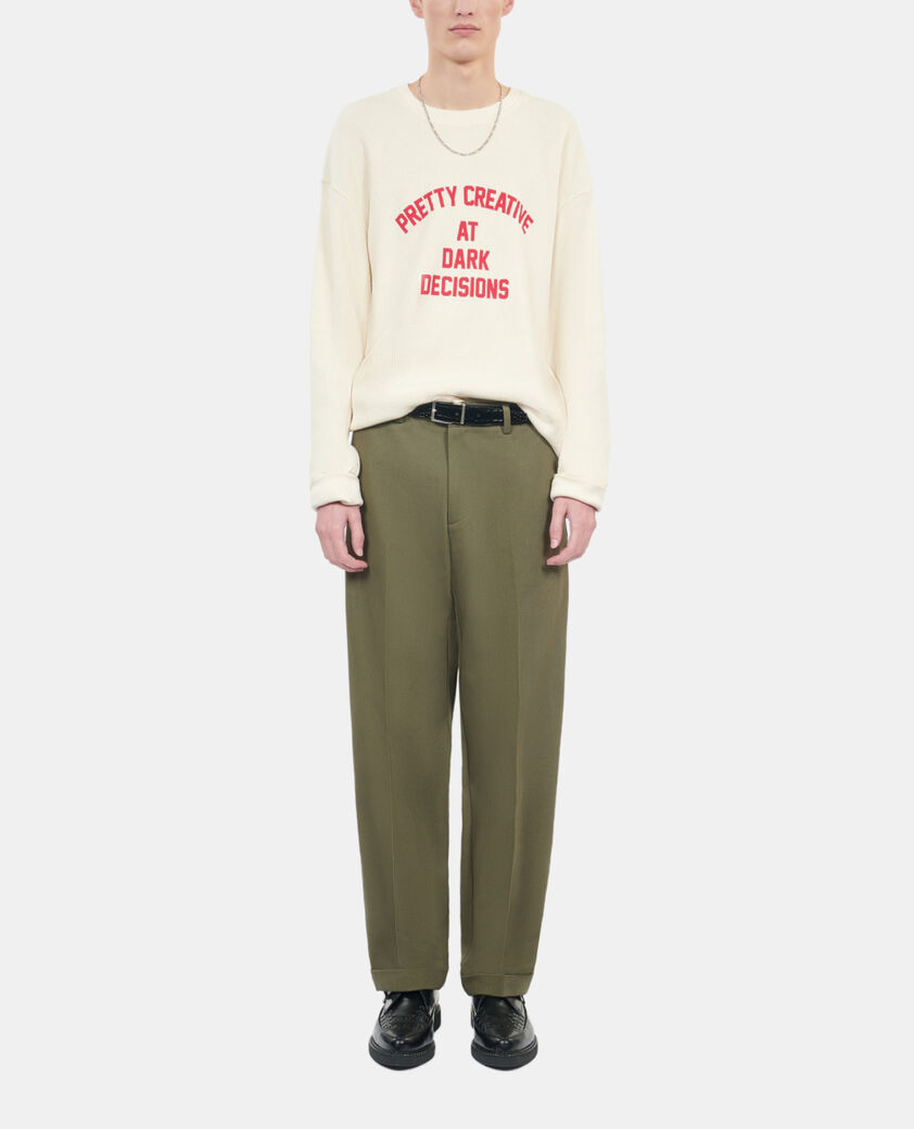 The Kooples MEN ECRU pretty creative serigraphy ecru sweatshirt