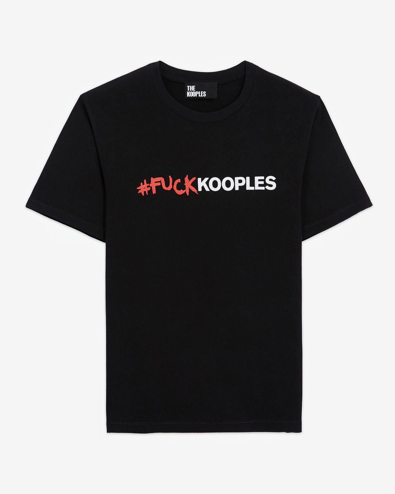 The Kooples DAMEN BLACK schwarzes t-shirt mit logo