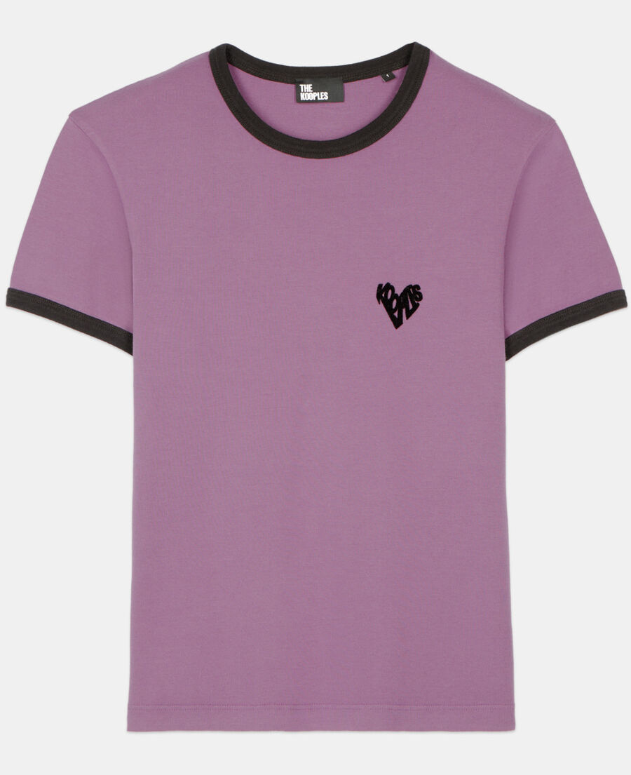 The Kooples DAMEN PRUNE violettes t-shirt mit kooples herzmotiv