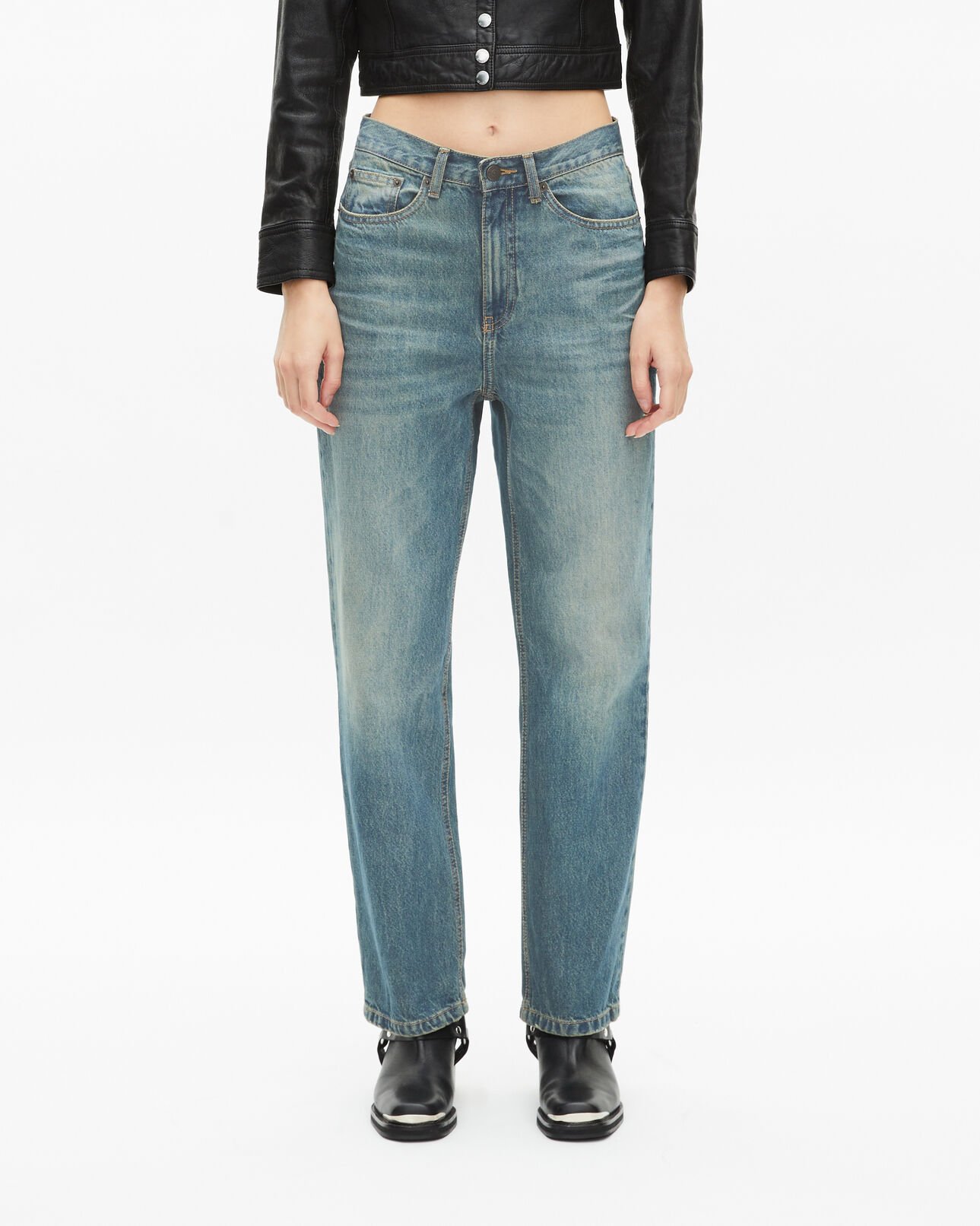 The Kooples MUJER USED RAPIECE vaqueros boyfriend azules