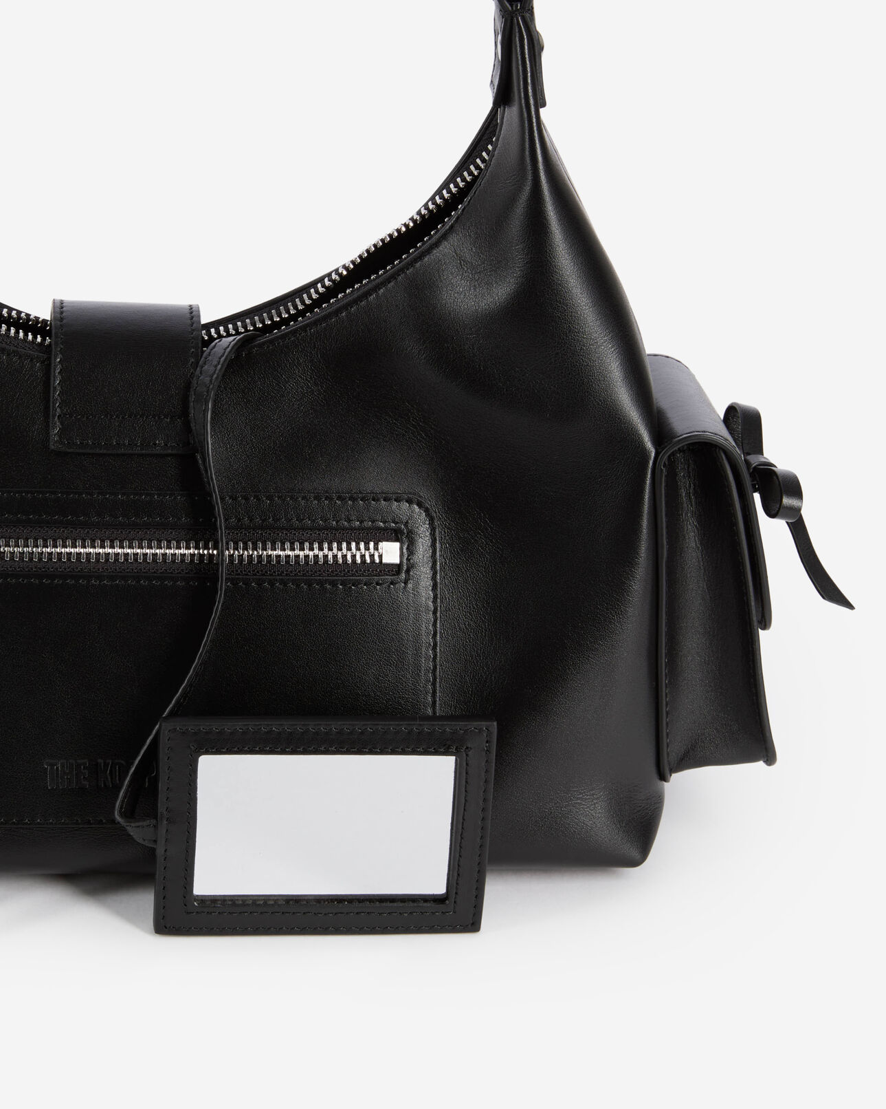 The Kooples FEMME BLACK sac amelia avec chaîne en cuir lisse noir