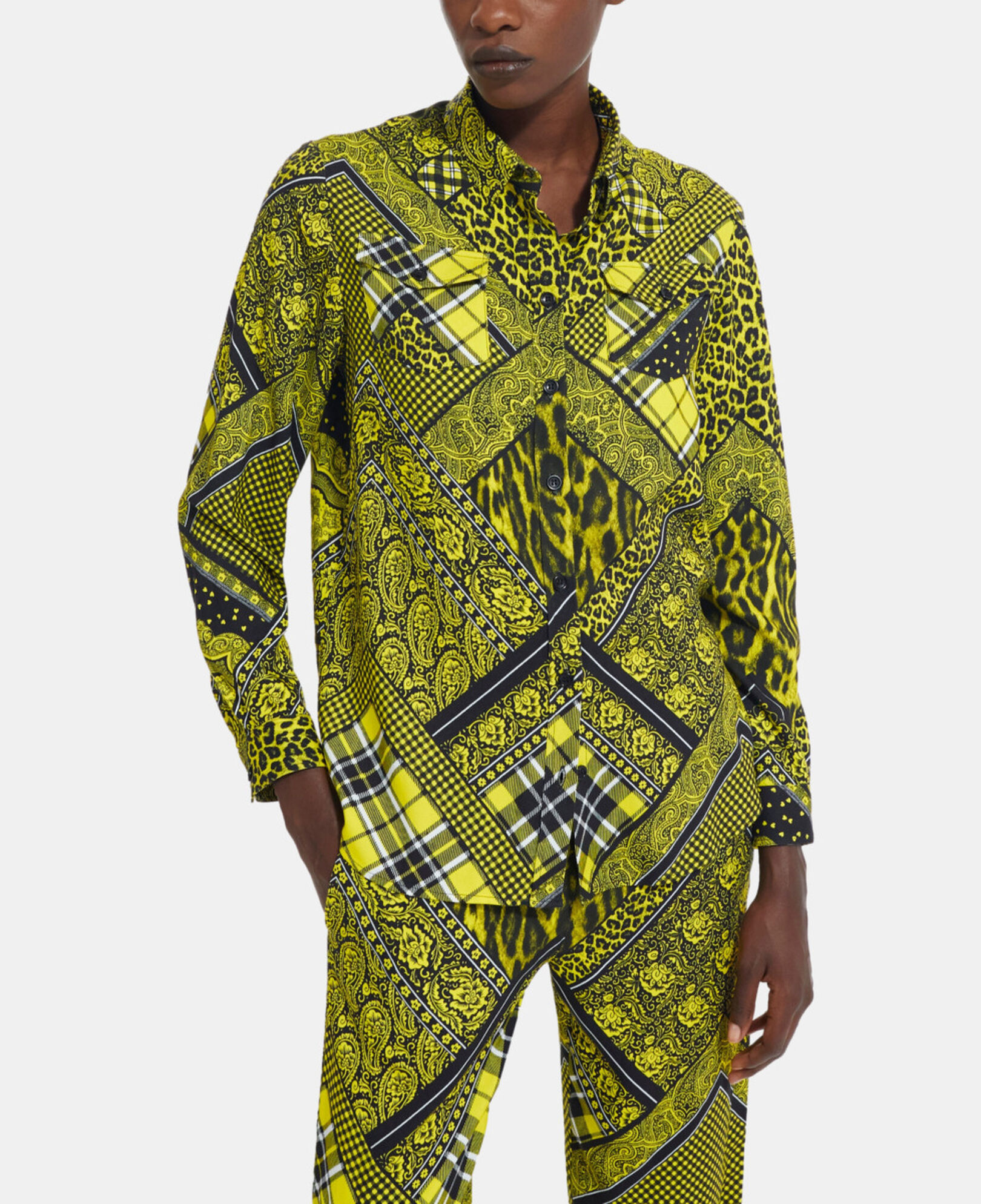 The Kooples WOMEN BLACK / YELLOW printed shirt