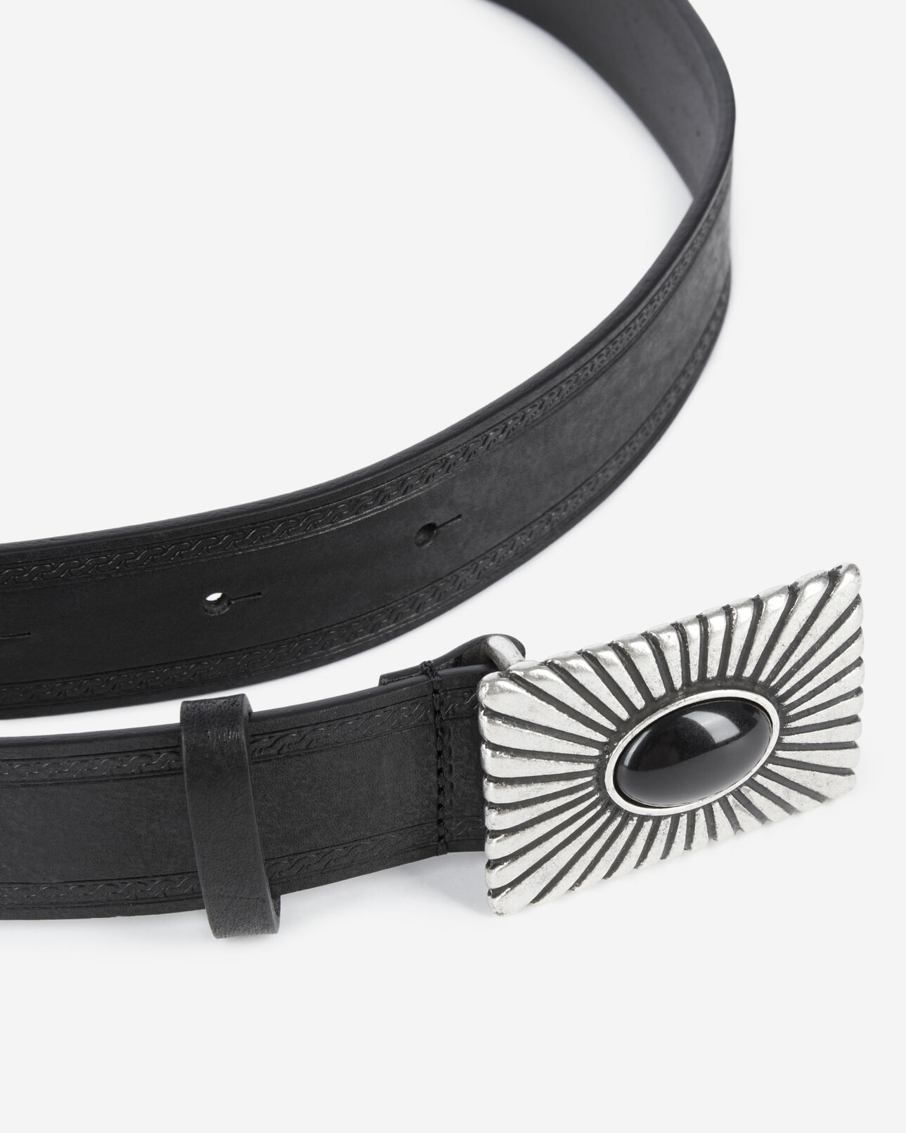 The Kooples FEMME BLACK ceinture en cuir noir