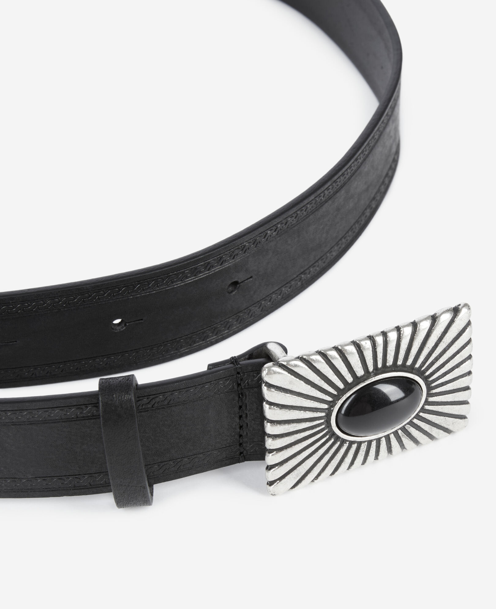 The Kooples FEMME BLACK ceinture en cuir noir