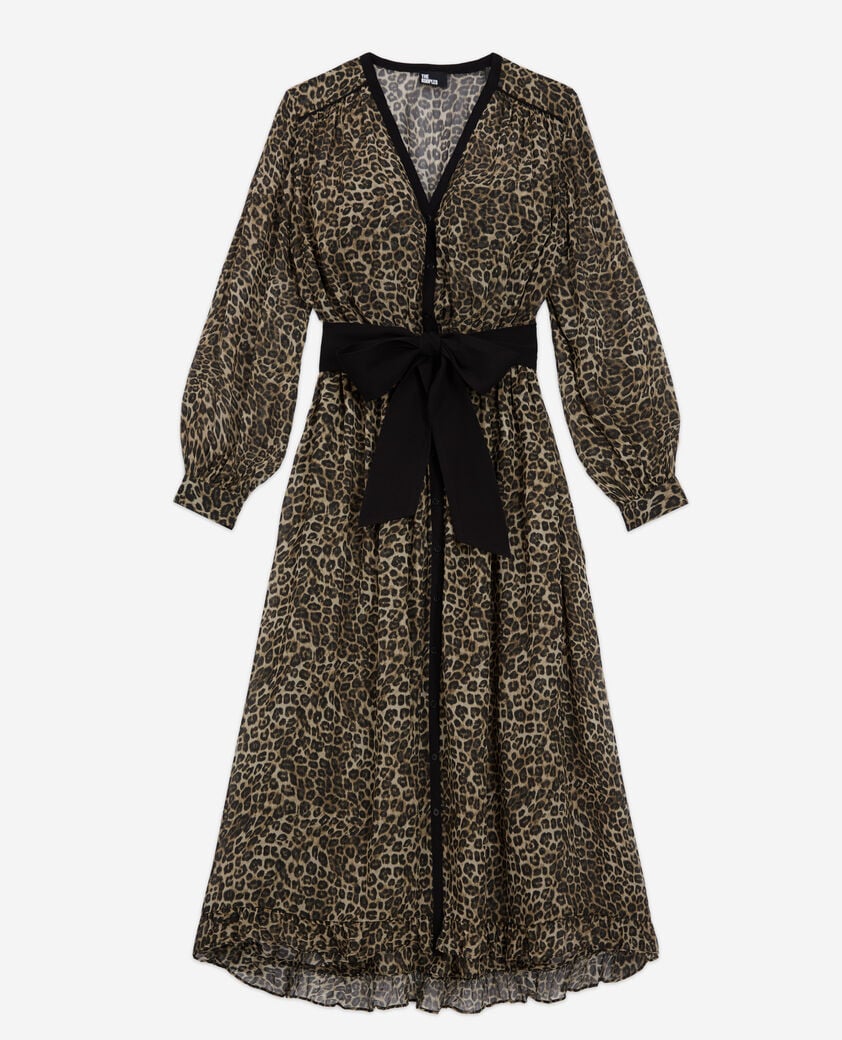 The Kooples F LEOPARD long leopard print dress