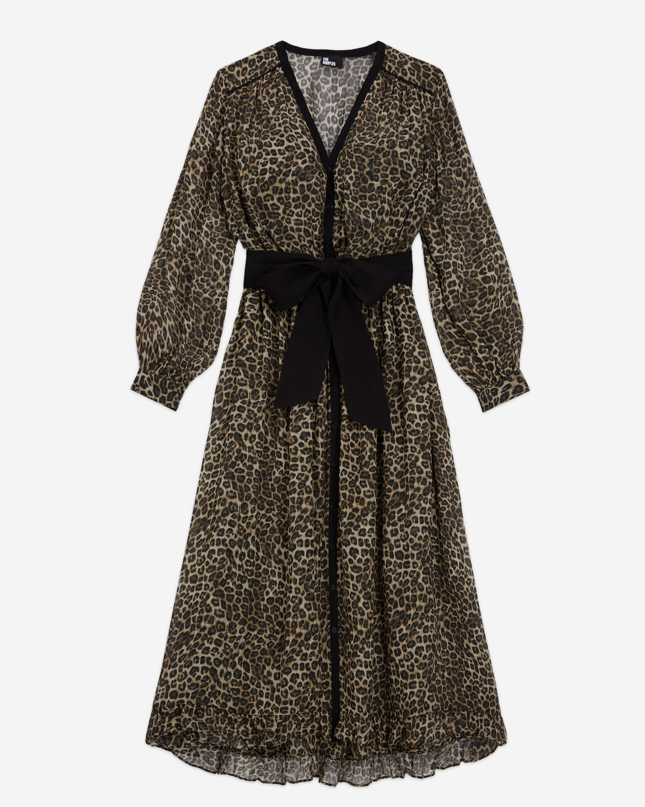 The Kooples DAMEN LEOPARD langes kleid mit leopardenmuster