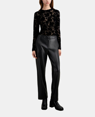 The Kooples F BLACK black leather effect trousers