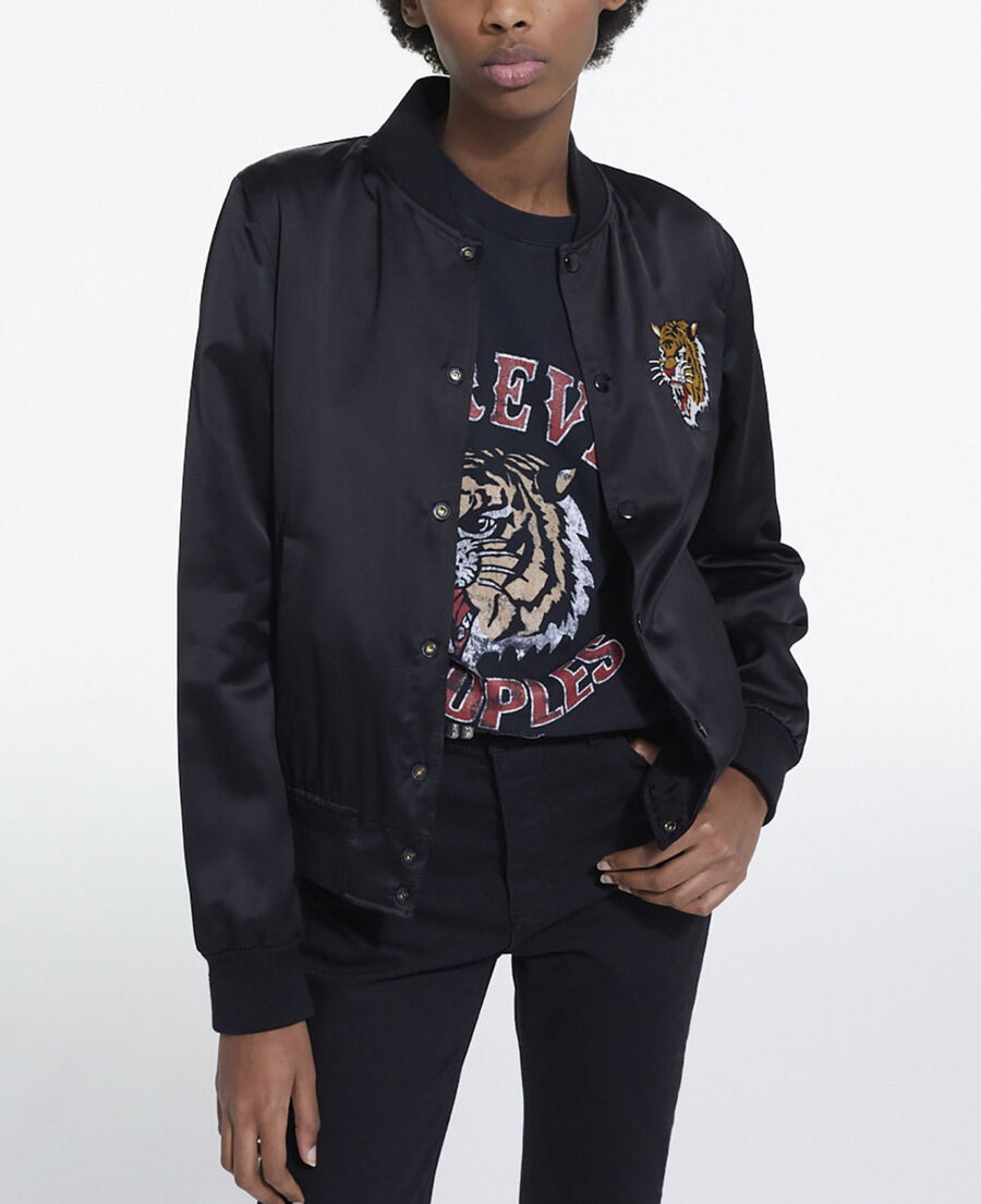 wool jacket with screen print