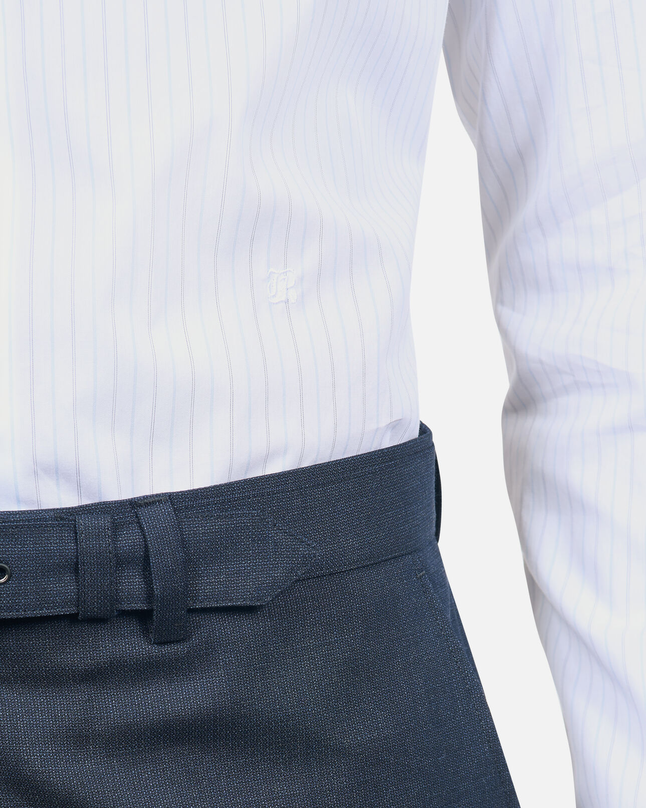 The Kooples MEN WHITE / BLUE white striped formal shirt