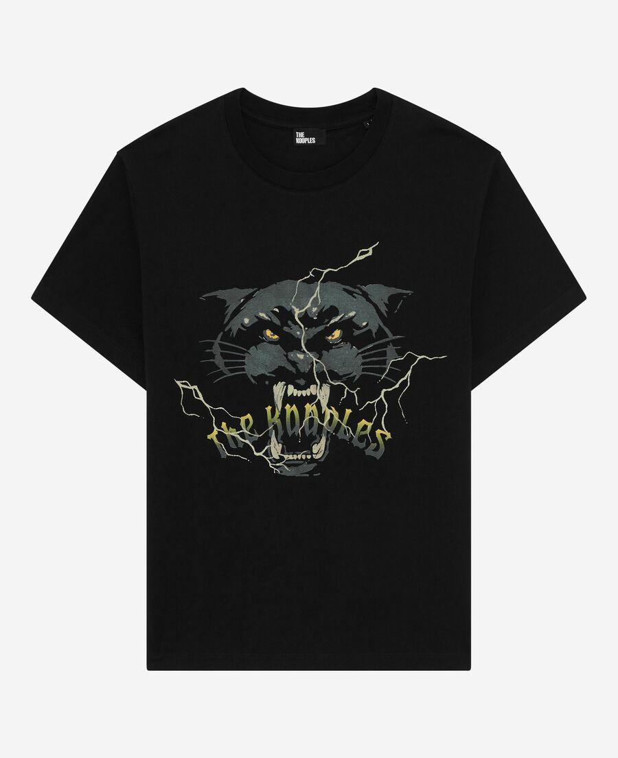 The Kooples FEMME BLACK WASHED t-shirt avec sérigraphie à strass noir