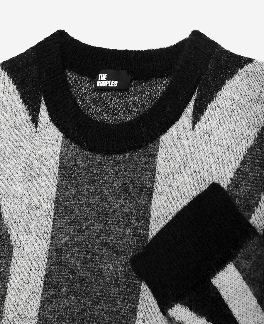 The Kooples H BLACK GREY black english flag sweater