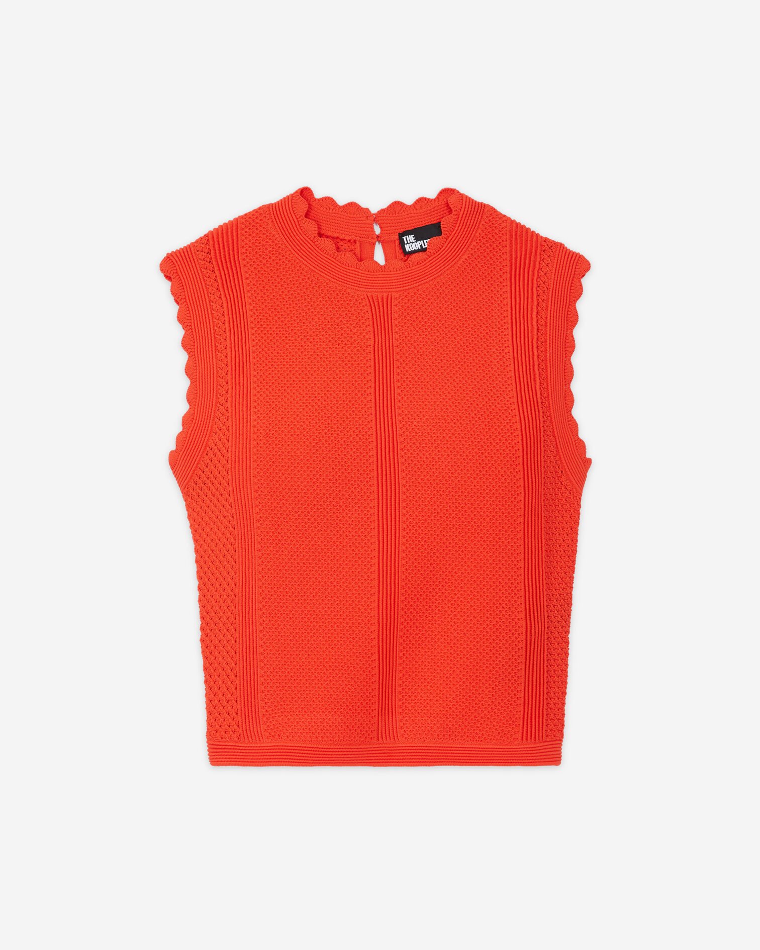 Orange short knit top, PUMPKIN, hi-res image number null