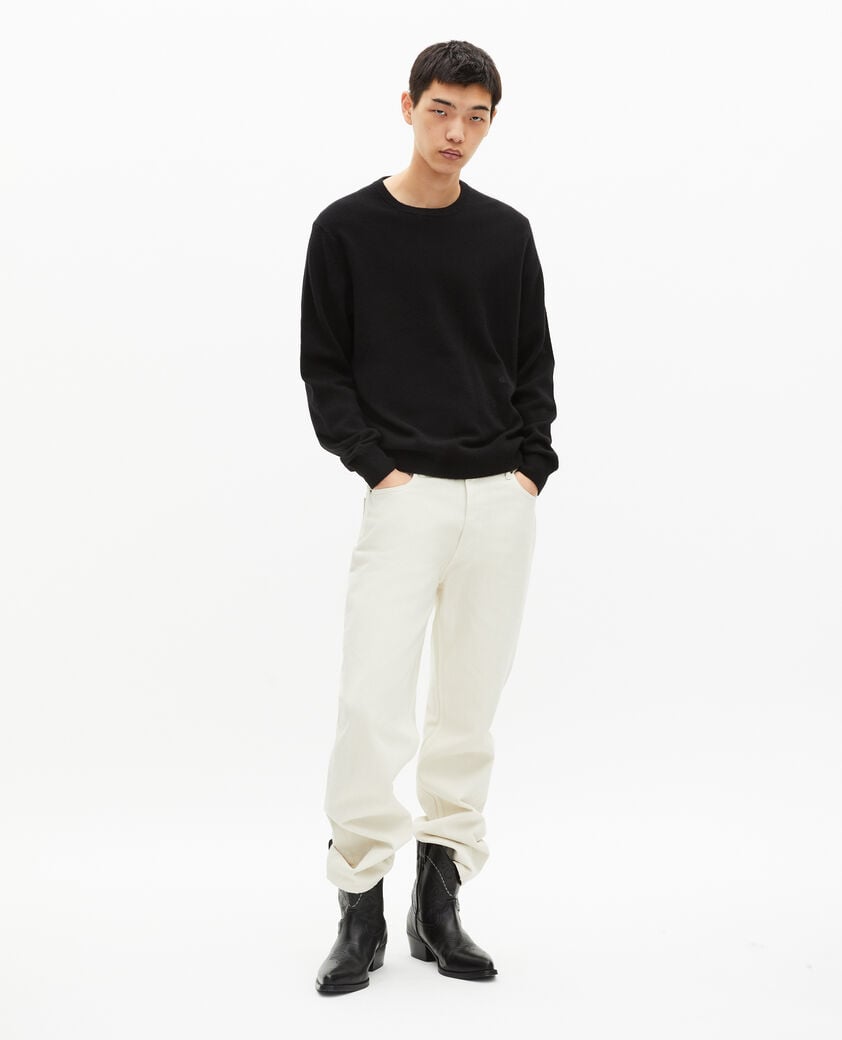 The Kooples MEN BLACK black cashmere round-neck sweater