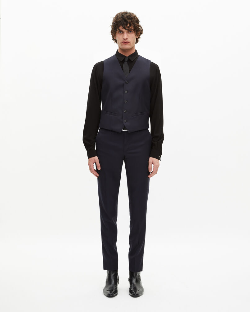 The Kooples MEN DARK NAVY navy blue wool suit vest