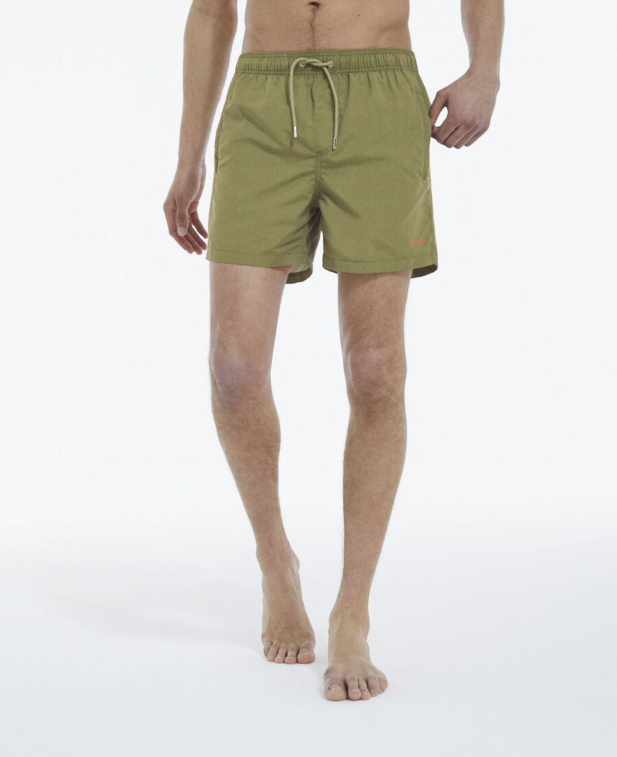 khaki swim shorts with small the kooples logo