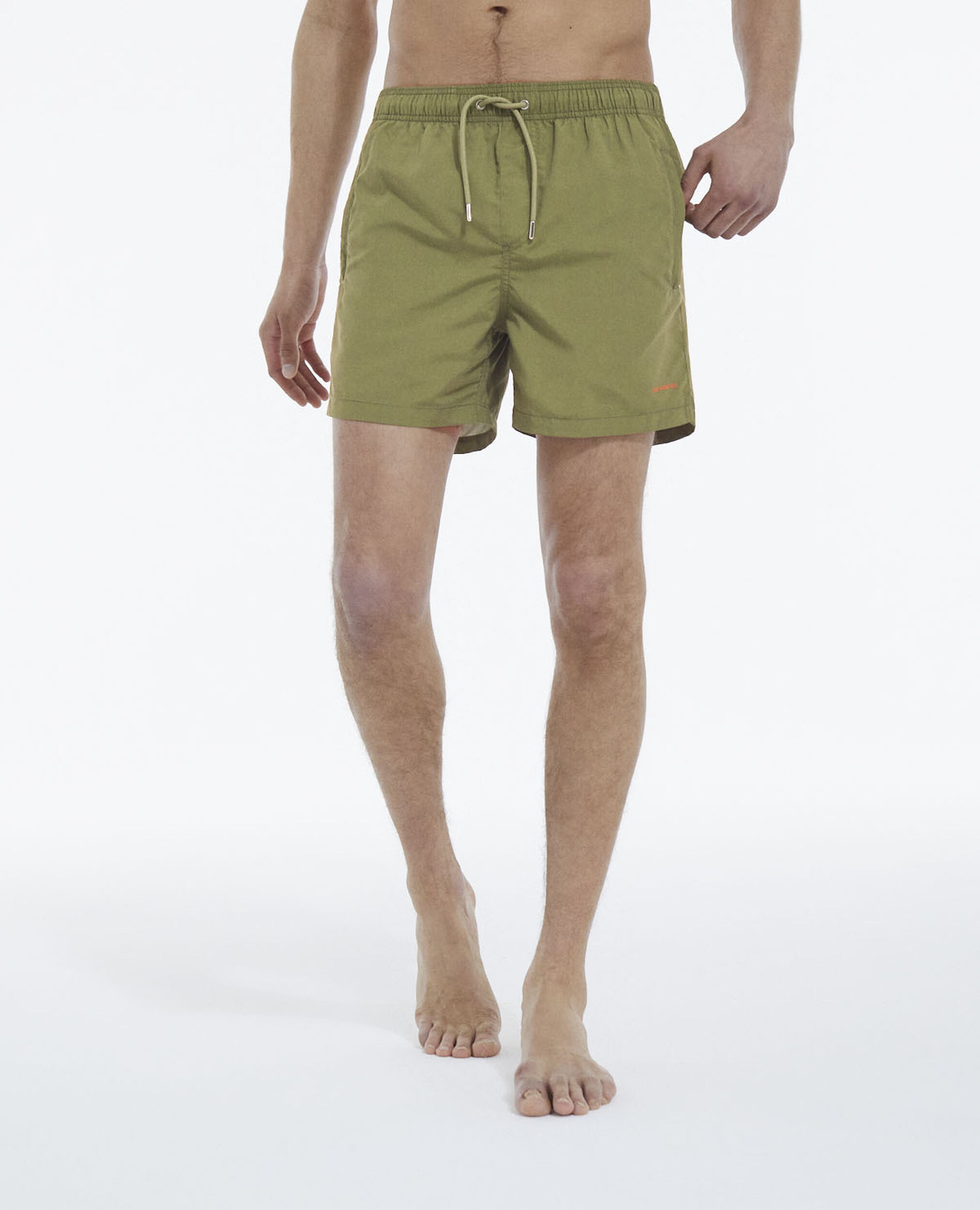 Khaki swim shorts with small The Kooples logo, KAKI, hi-res image number null