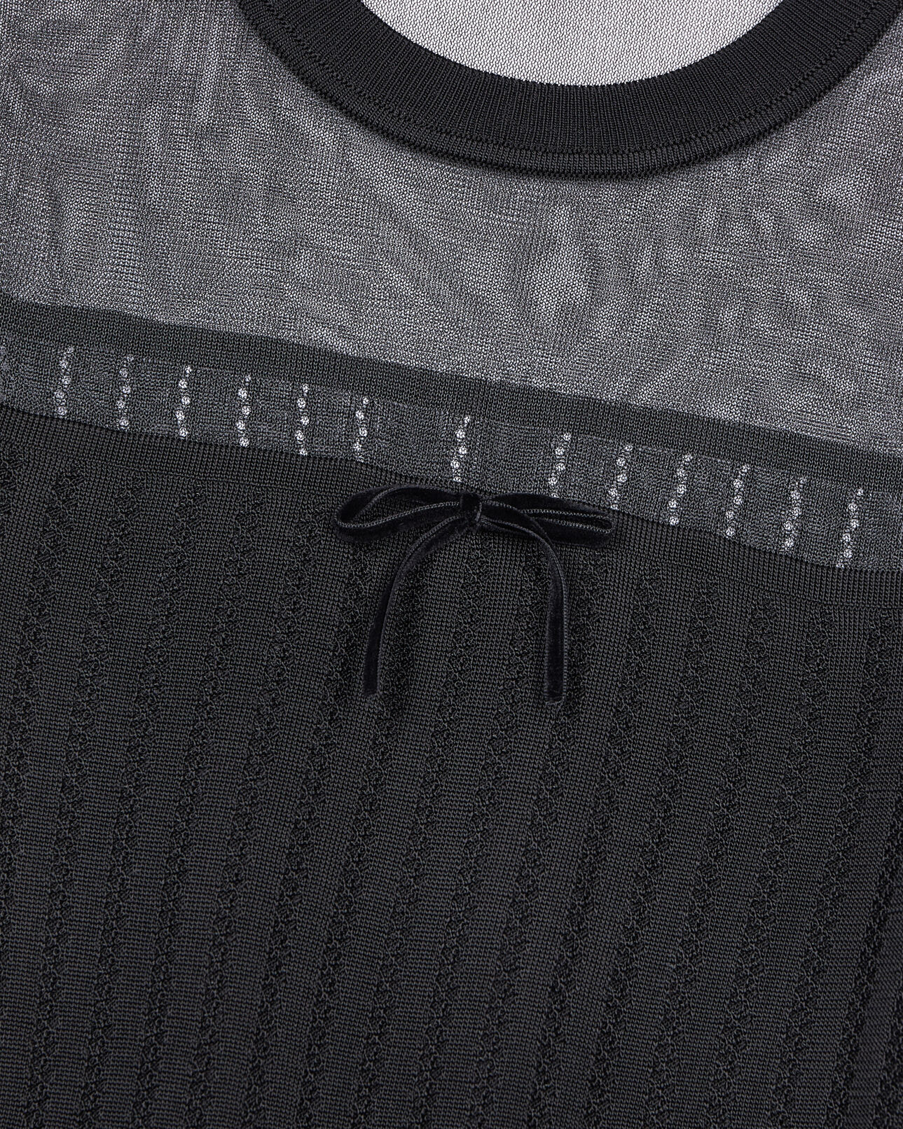 The Kooples FEMME BLACK pull en maille ajourée noir