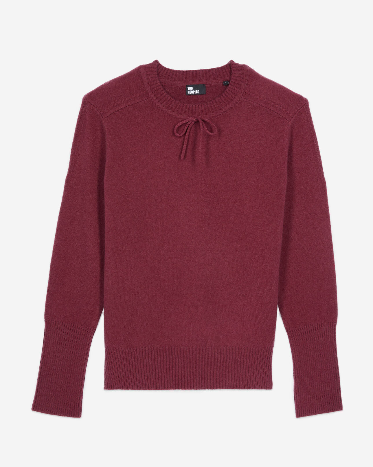 The Kooples WOMEN AUBERGINE burgundy cashmere sweater