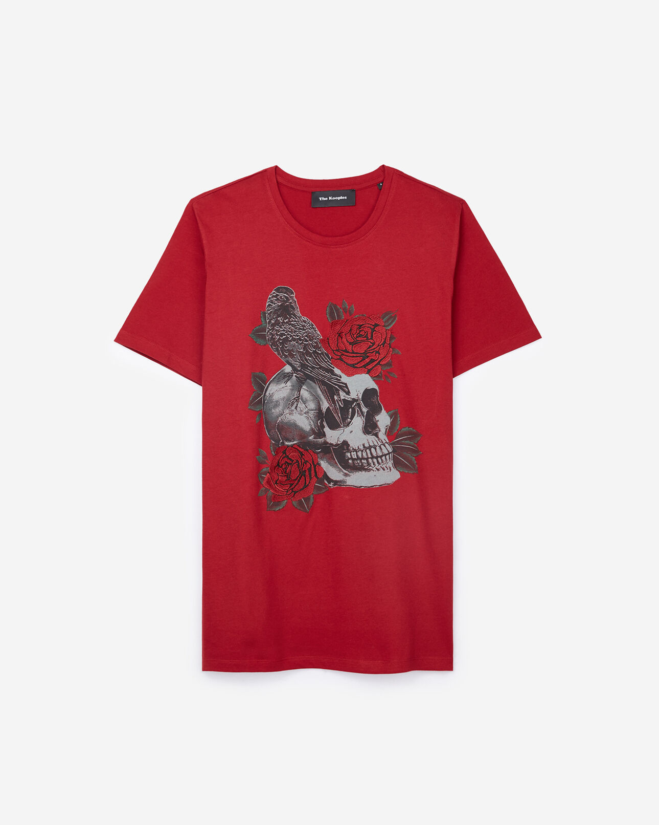 The Kooples HOMBRE RED camiseta de algodón roja skull - roses