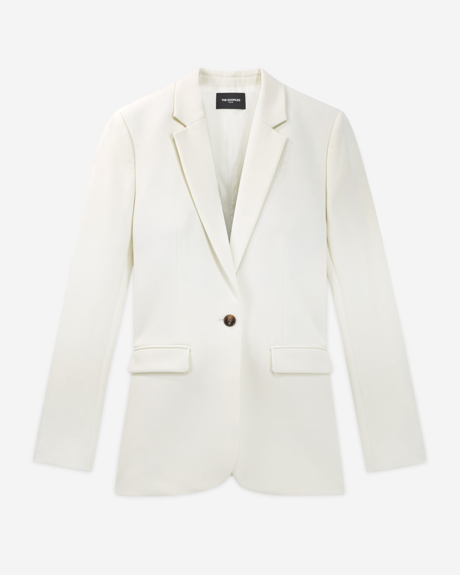 Ecrufarbener Blazer aus Crêpe, ECRU, hi-res image number null