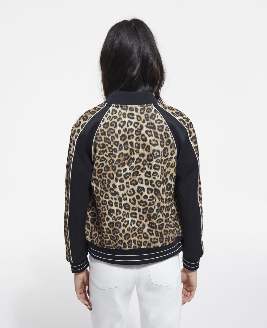 leopard zipped sweatshirt