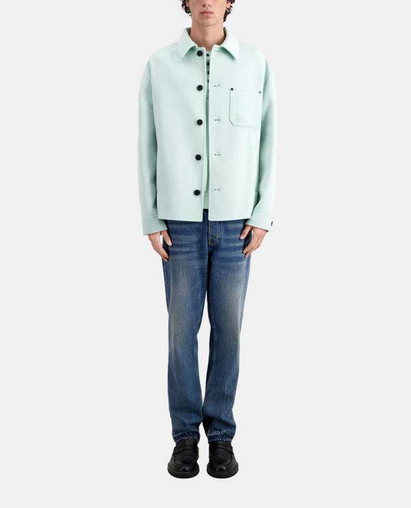 green wool overshirt style jacket