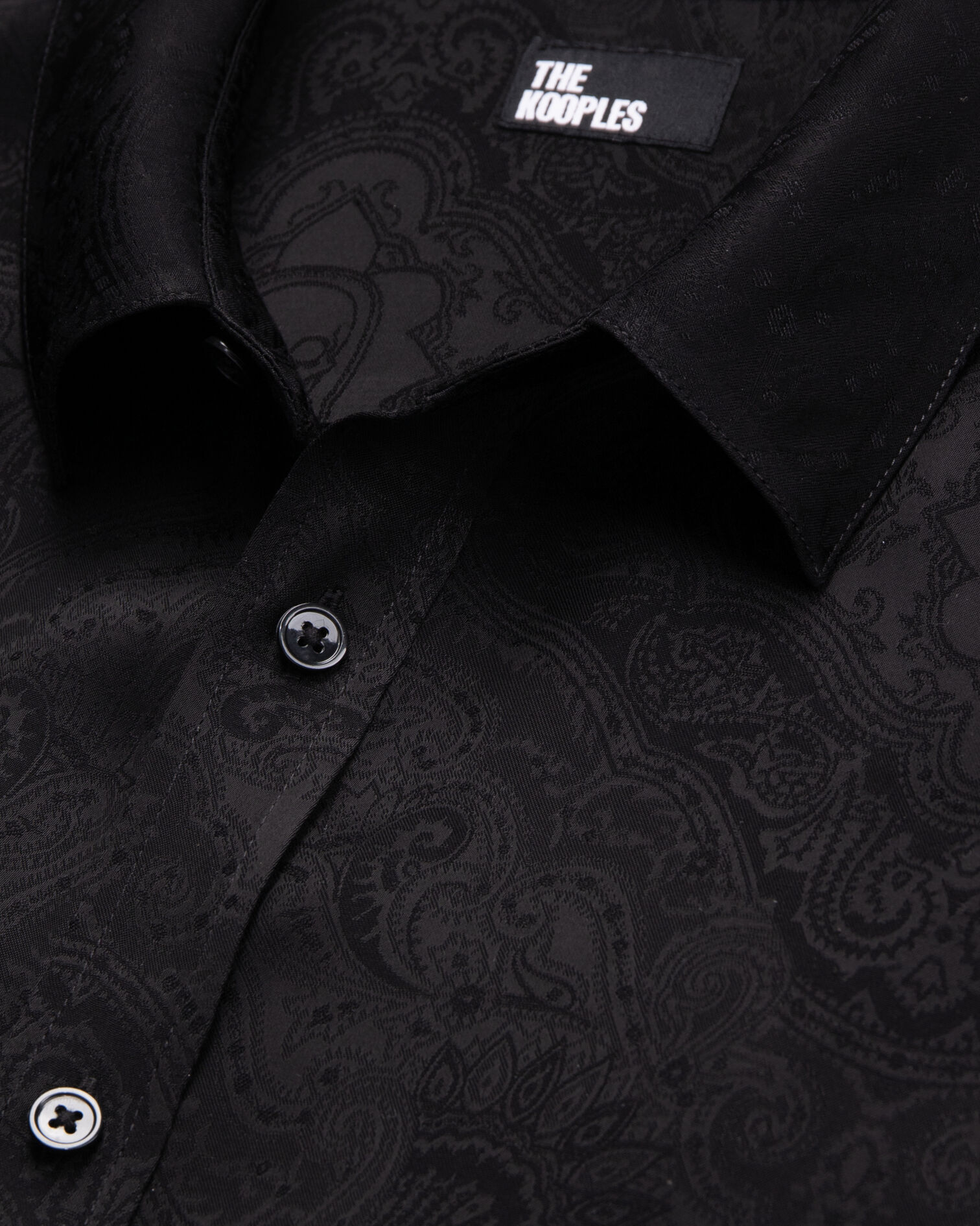 Schwarzes Jacquard-Hemd mit Totenköpfen, BLACK, hi-res image number null