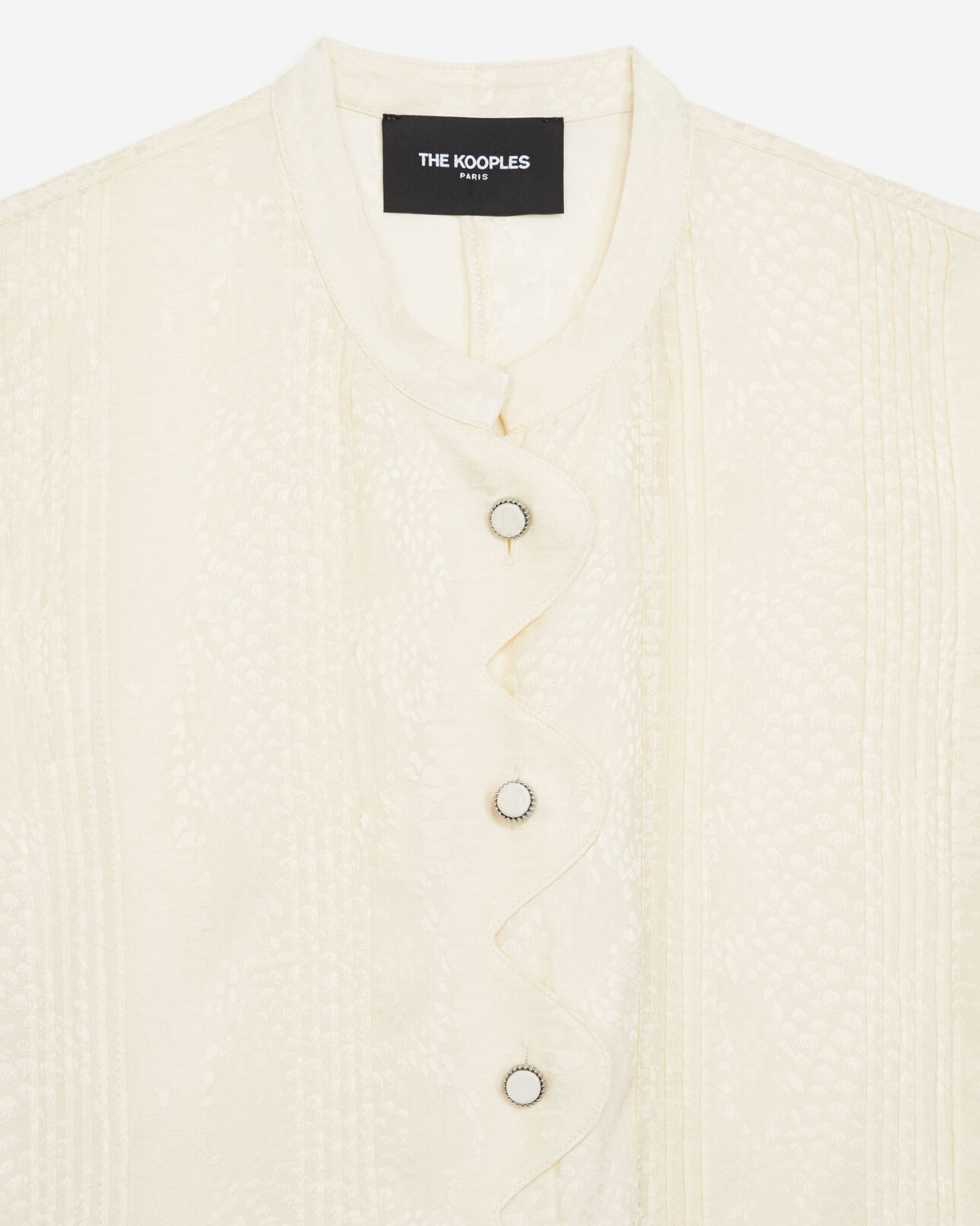 The Kooples WOMEN ECRU flowing ecru top with snakeskin motif