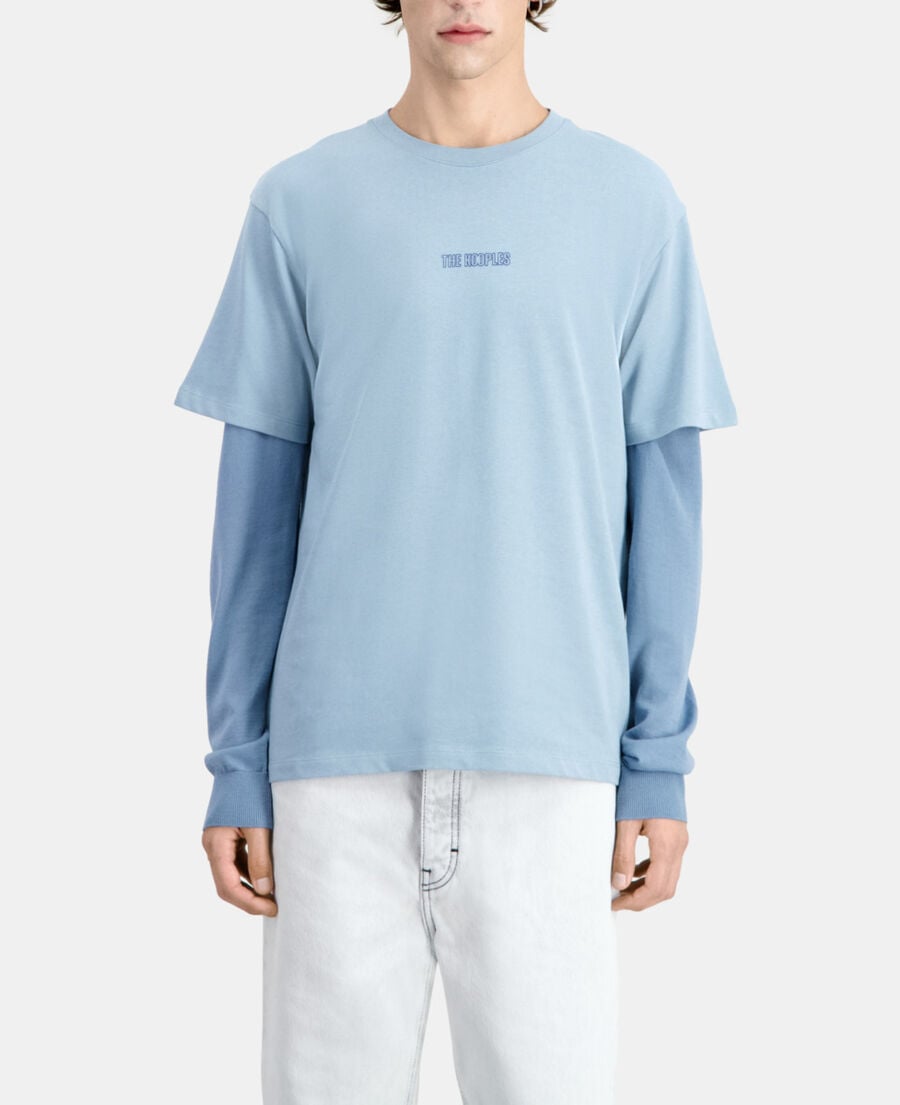 The Kooples H BLUE GREY blue t-shirt with logo