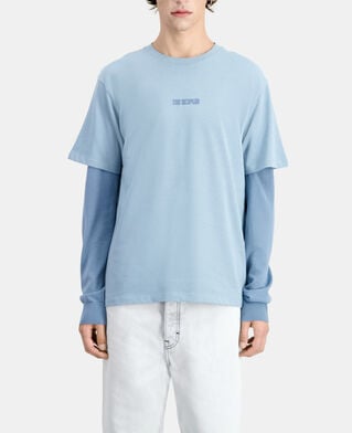 The Kooples H BLUE GREY blue t-shirt with logo