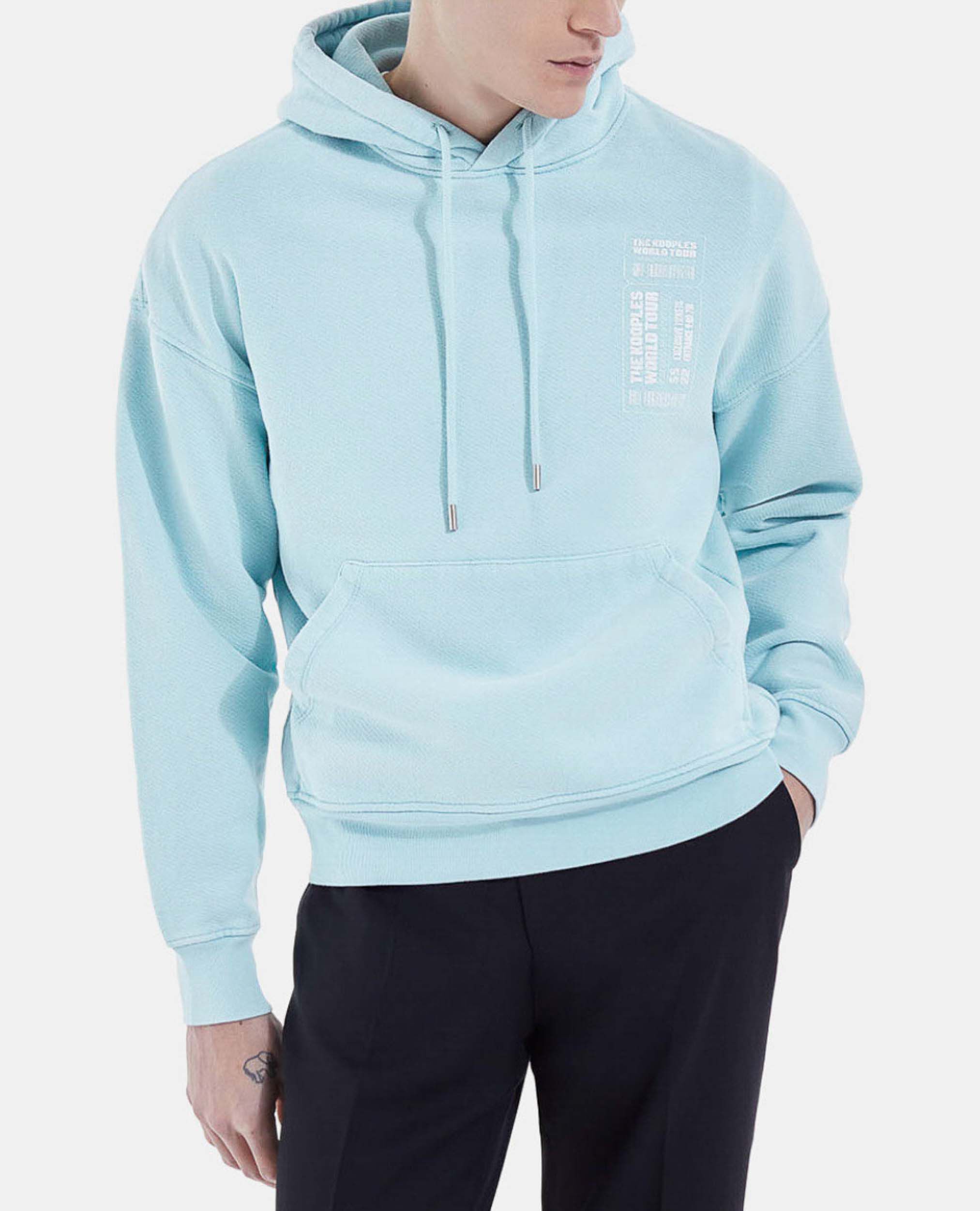 Sky blue hoodie with oversized print
