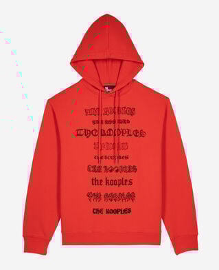 The Kooples MEN RED hooded sweatshirt with red screen print