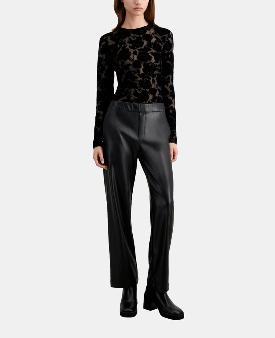 The Kooples DAMEN BLACK schwarze hose in lederoptik