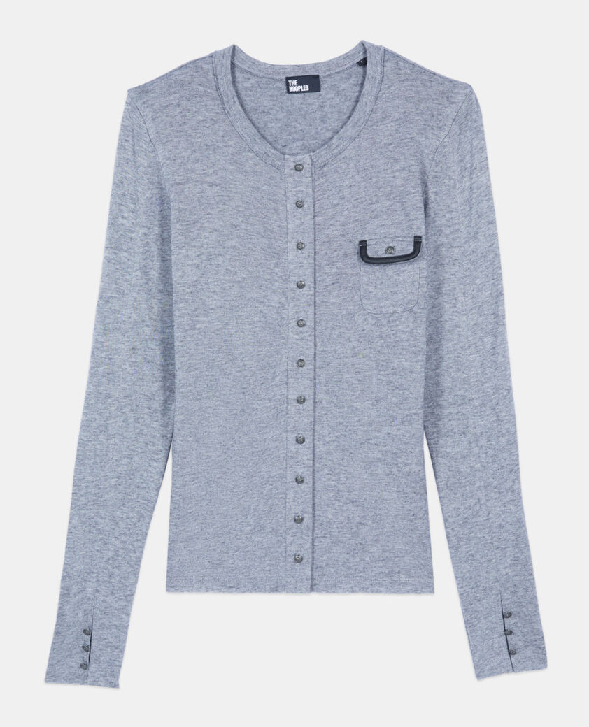 The Kooples FEMME GREY MELANGE t-shirt manches longues gris