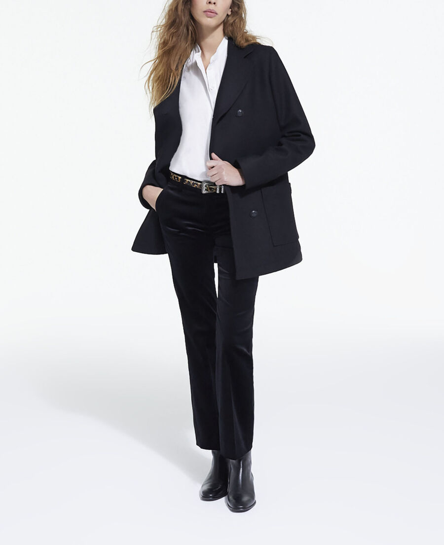 manteau en laine doublure léopard