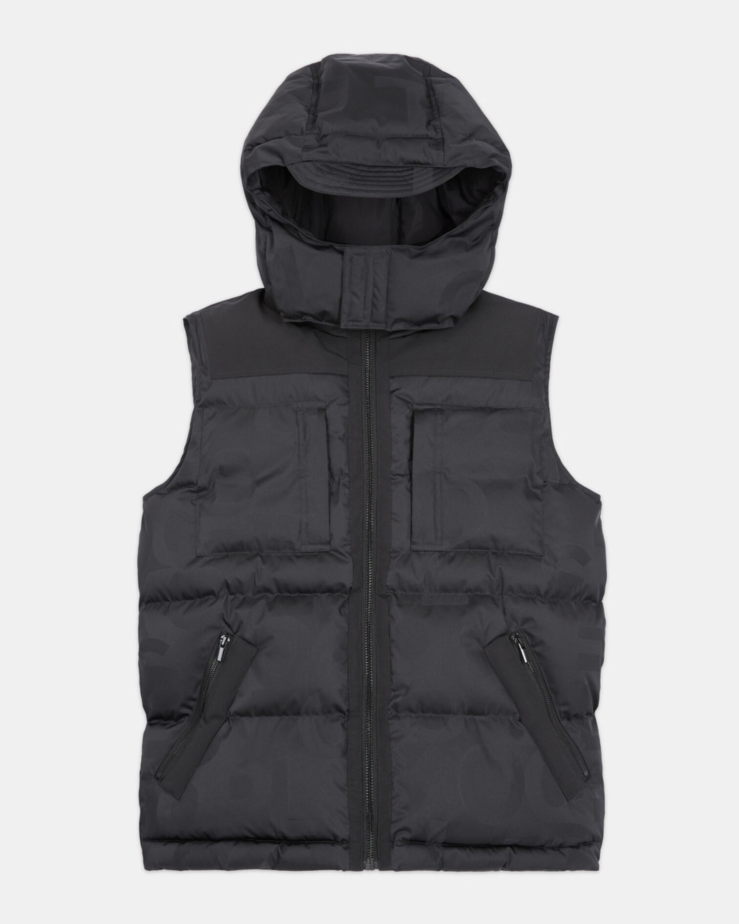 Black down jacket with The Kooples logo, BLACK, hi-res image number null