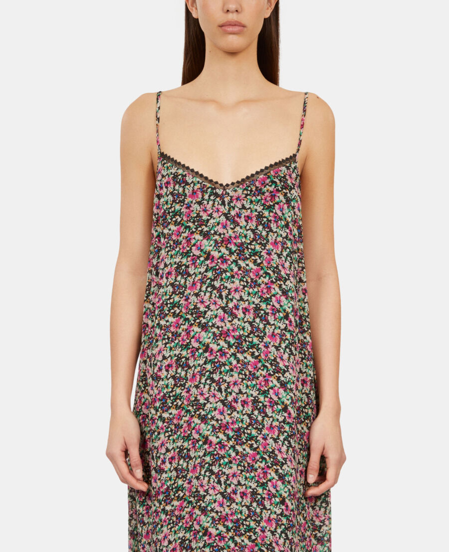 The Kooples F MULTICO long printed slip dress