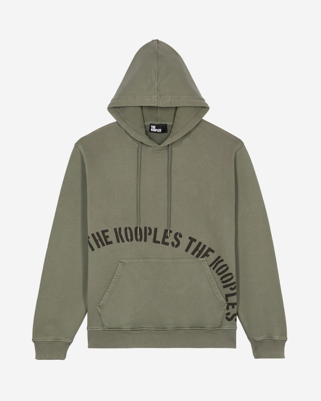 The Kooples H KAKI hooded sweatshirt with khaki screen print