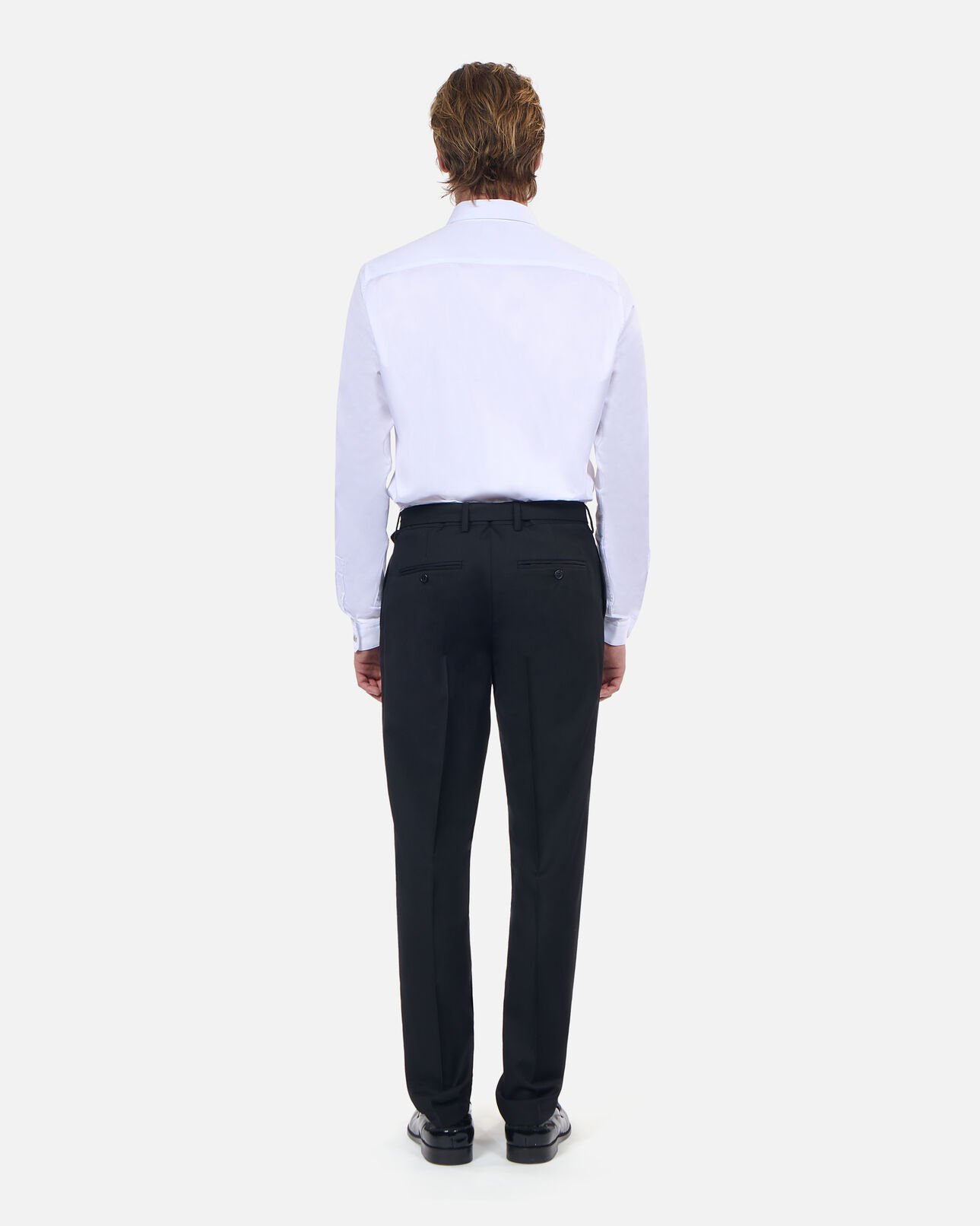 The Kooples MEN BLACK black wool fitted suit trousers